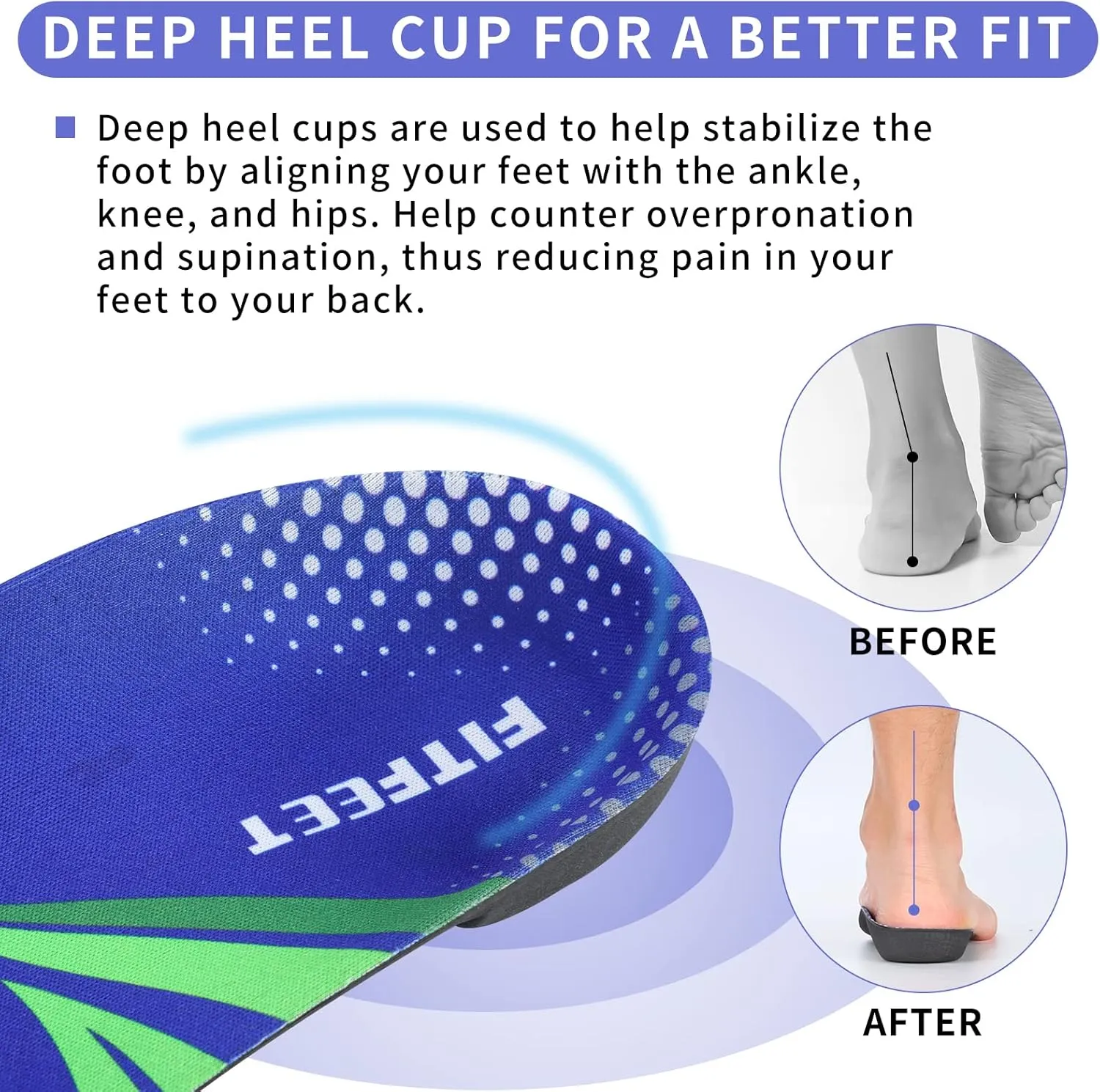3/4 Arch Support Insoles for Men and Women, Plantar Fasciitis Insoles, Orthotic Inserts for Flat Feet Over-Pronation, Rigid High Arch Support Shoe Insoles for Heel Spurs Foot Pain Relief, XL