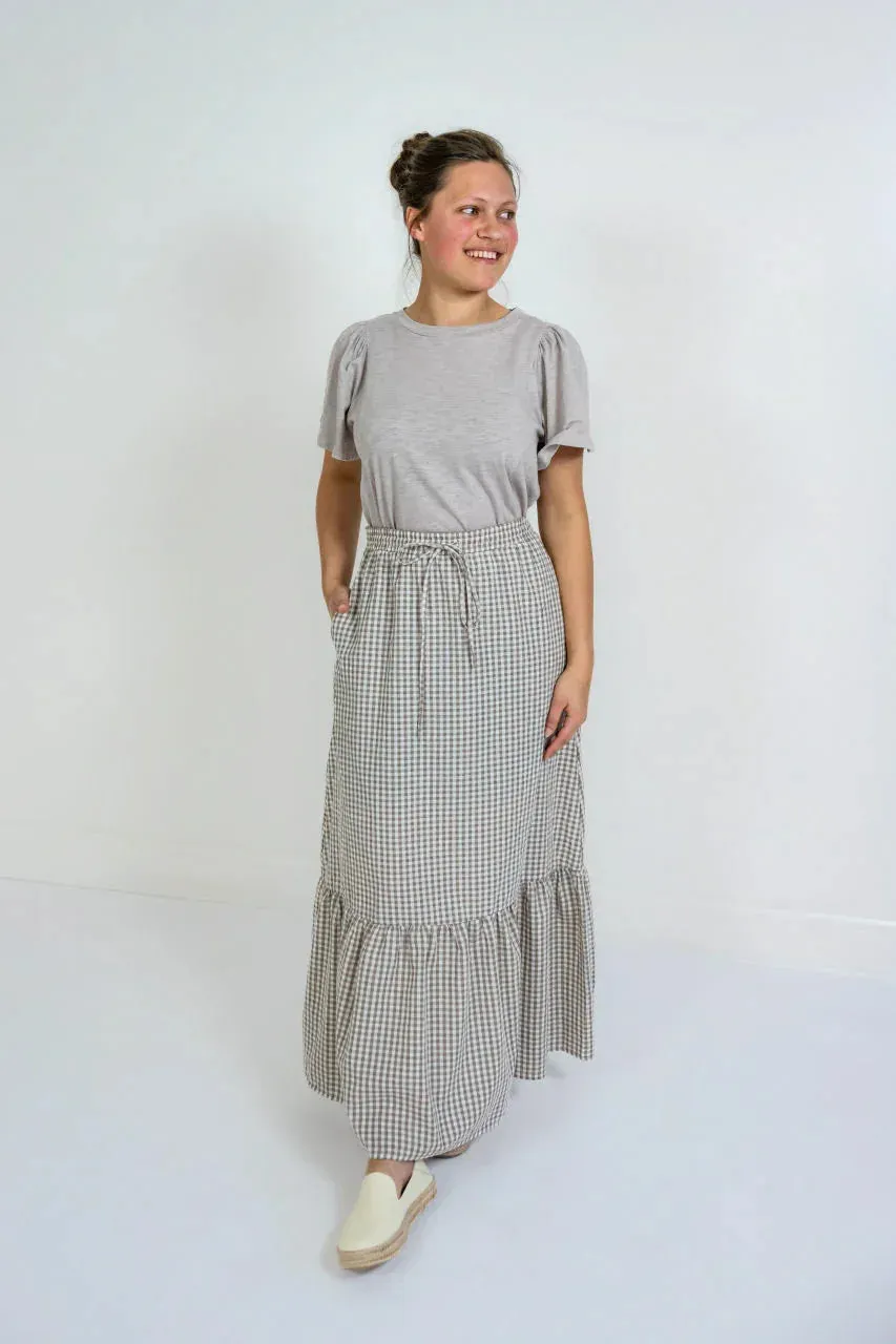 Acacia Flutter Sleeve Knit Top in Soft Gray