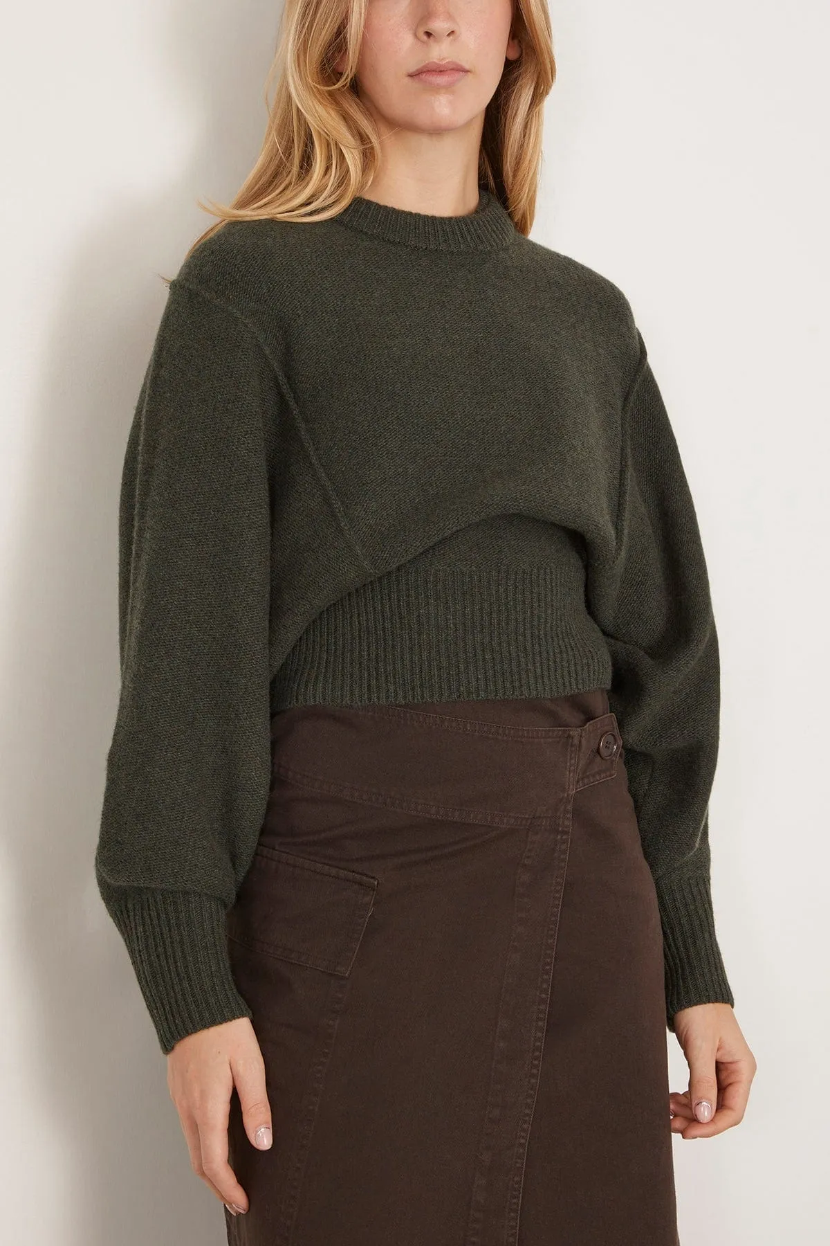 Alina Dolman Sweater in Deep Olive