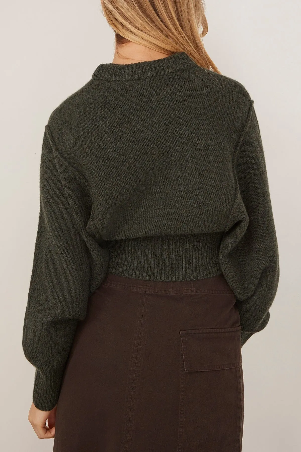 Alina Dolman Sweater in Deep Olive