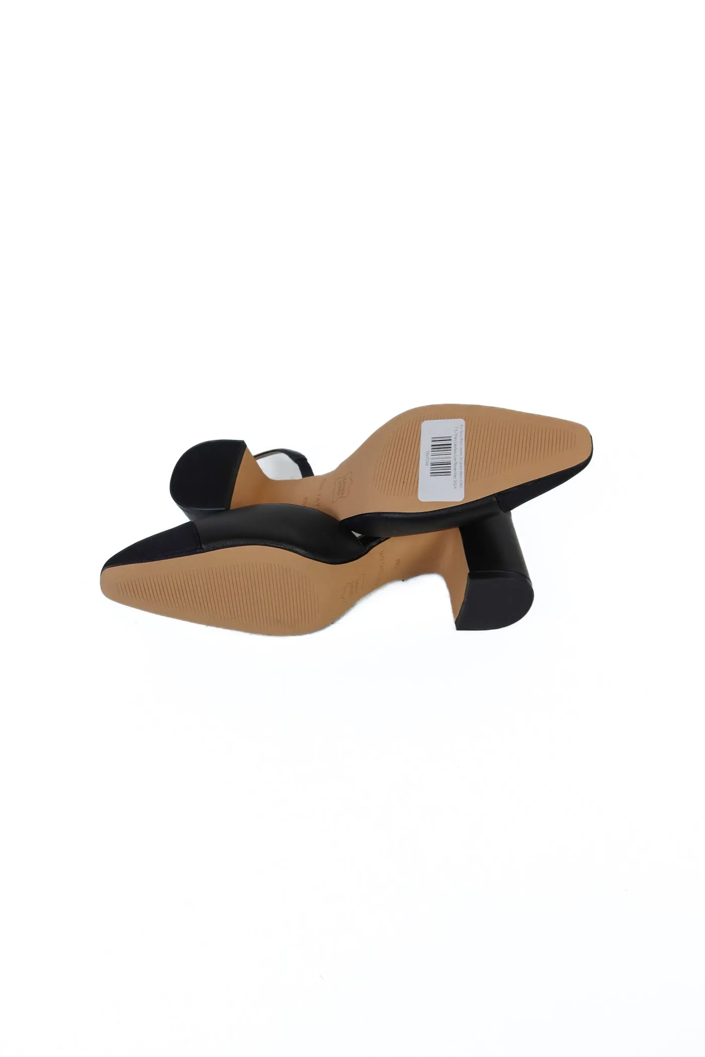 Ann Taylor Black Cap-Toe Leather Slingback Heels NWOT (7.5; retail $158)