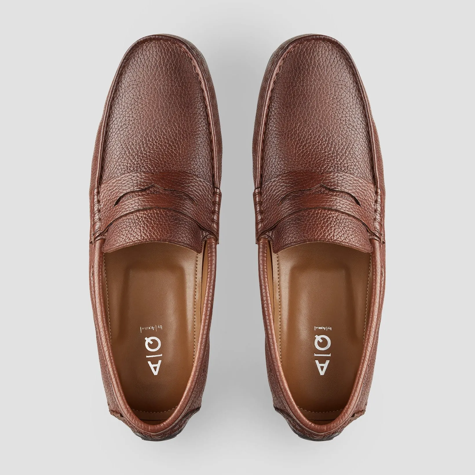 AQ By Aquila hewitt mens leather loafer in tan