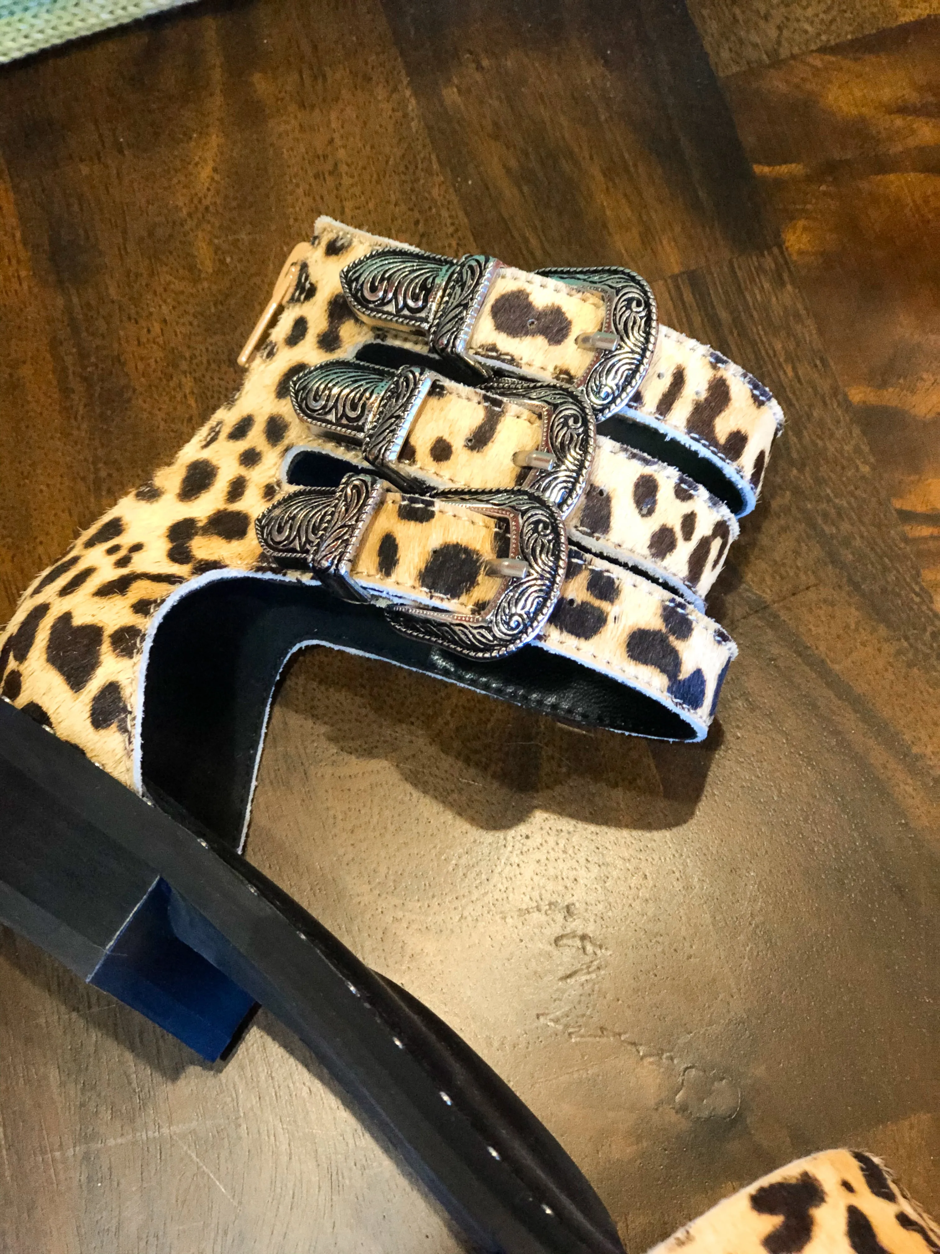 Bahah Cheetah Print Calfhair Sandal