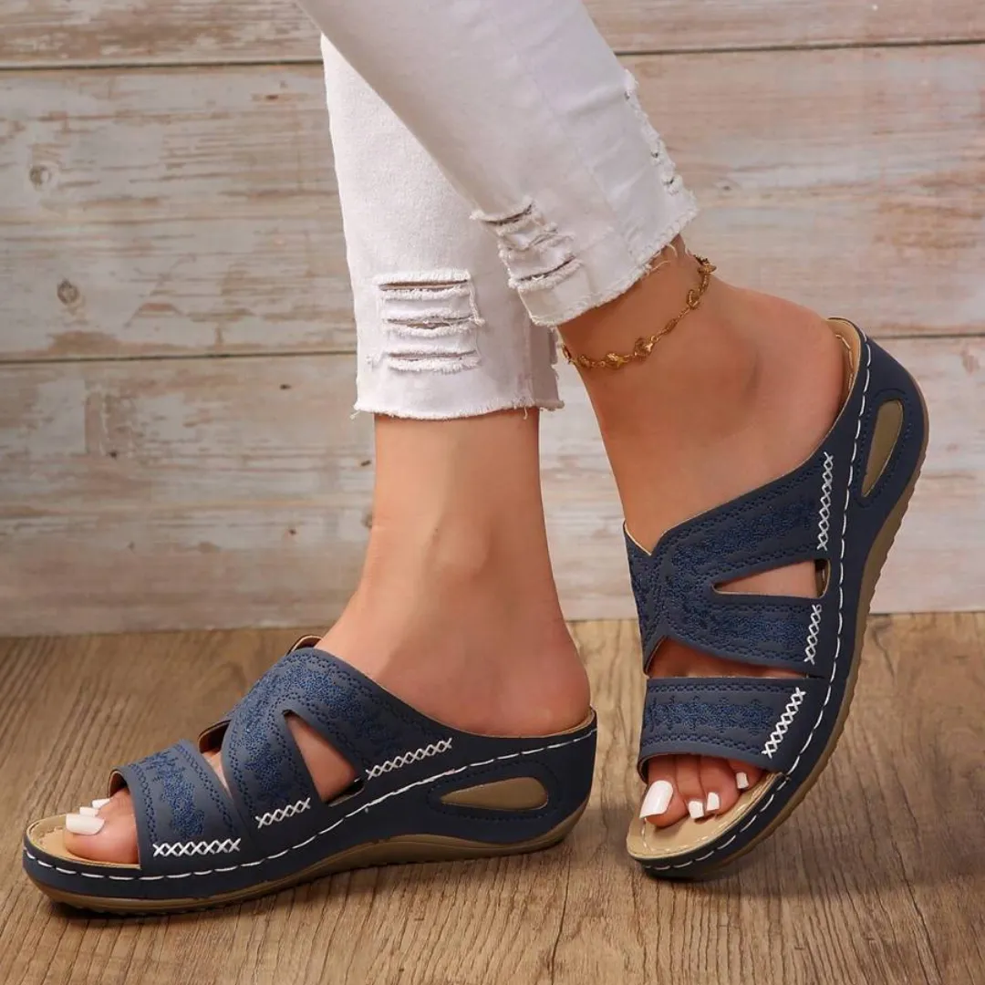 Blisscomfy Arch Support Wide Toe Box Open Toe Sandals