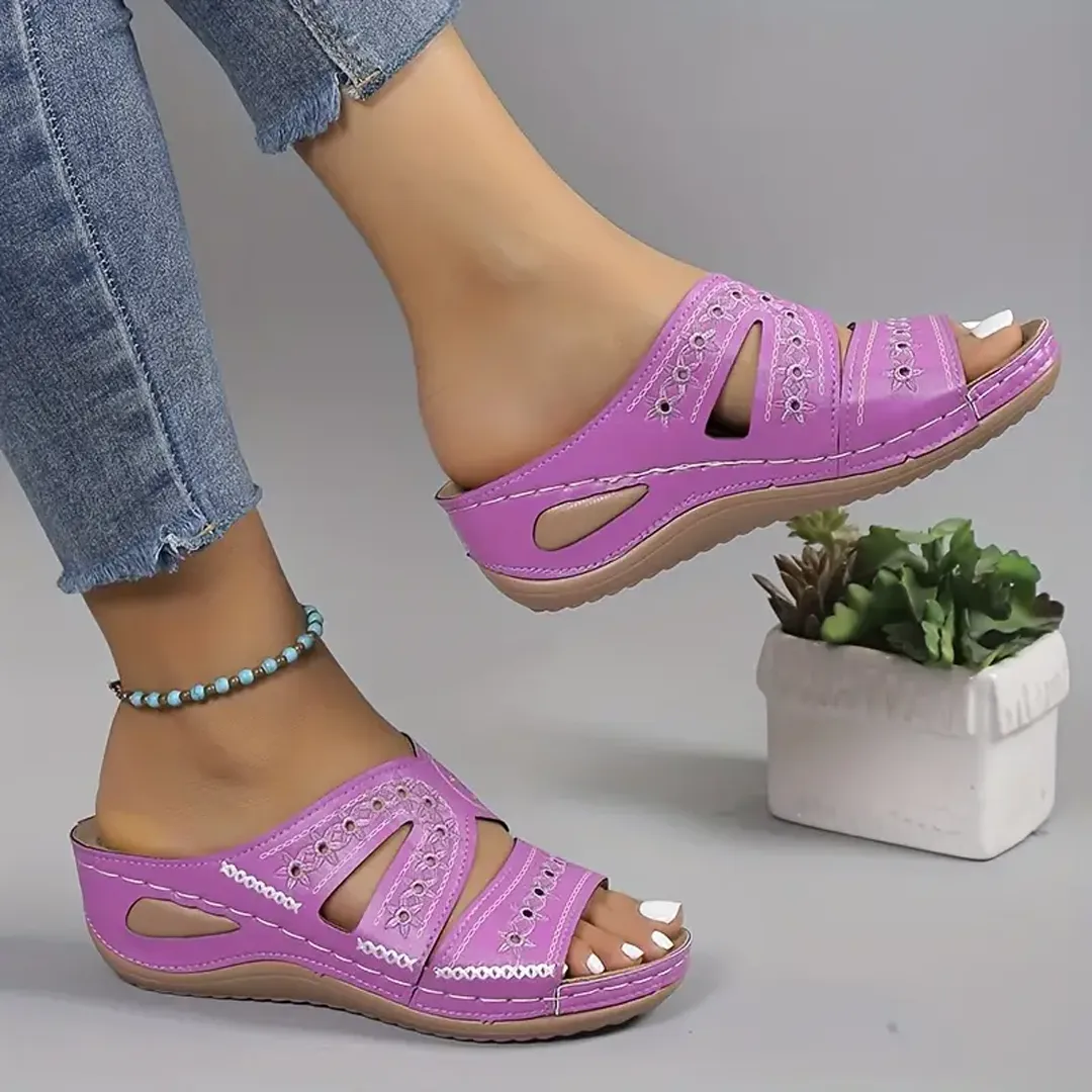 Blisscomfy Arch Support Wide Toe Box Open Toe Sandals
