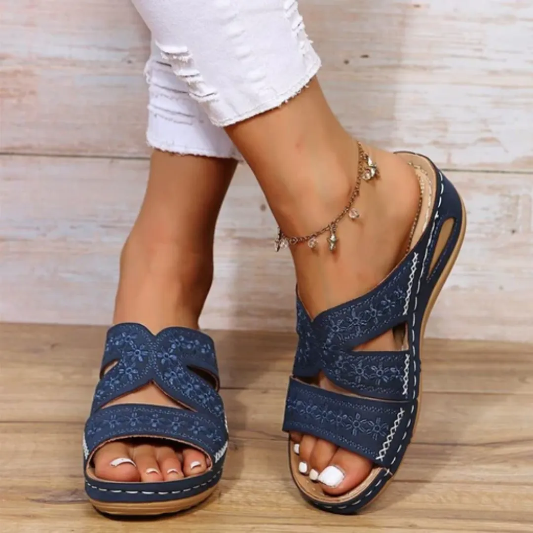 Blisscomfy Arch Support Wide Toe Box Open Toe Sandals