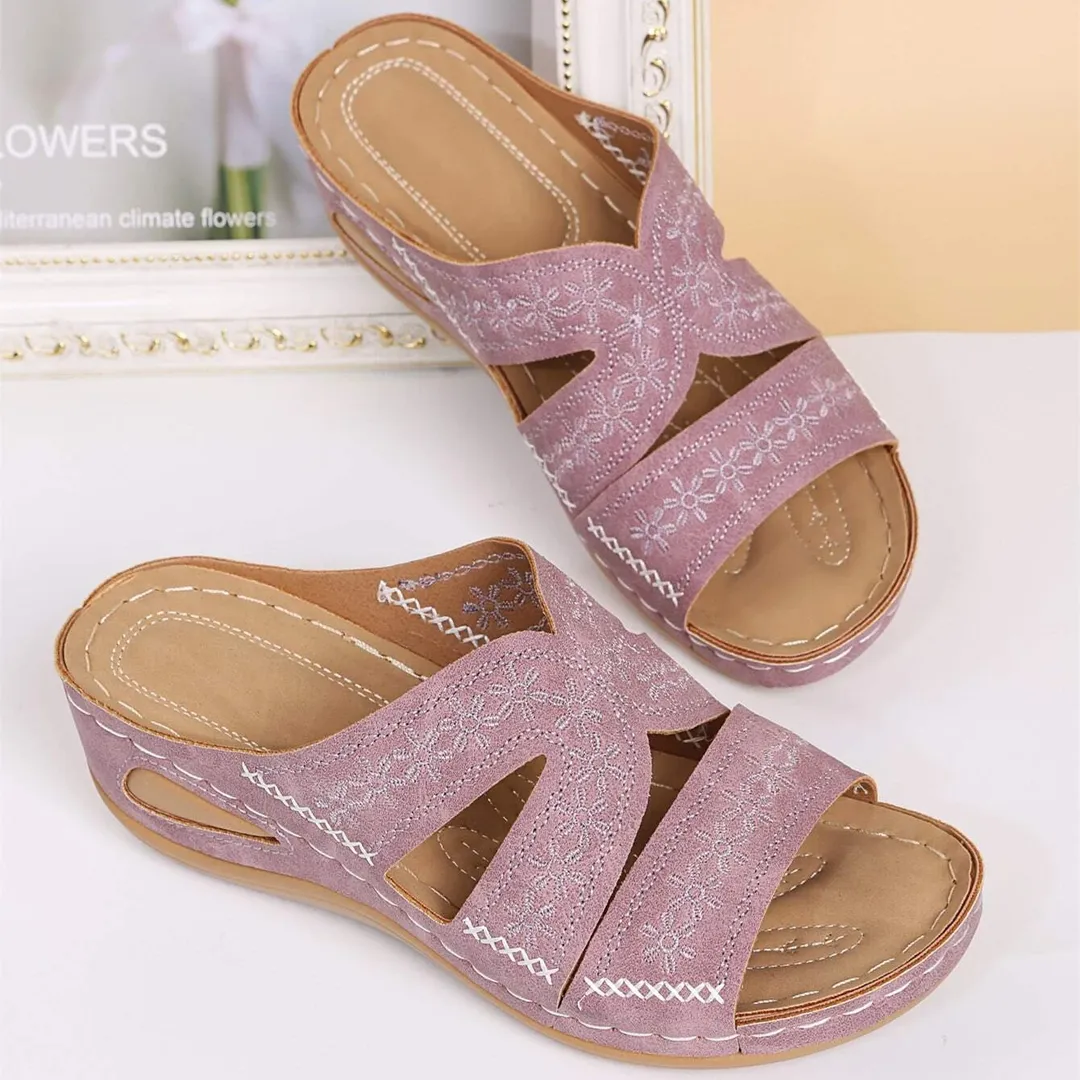Blisscomfy Arch Support Wide Toe Box Open Toe Sandals