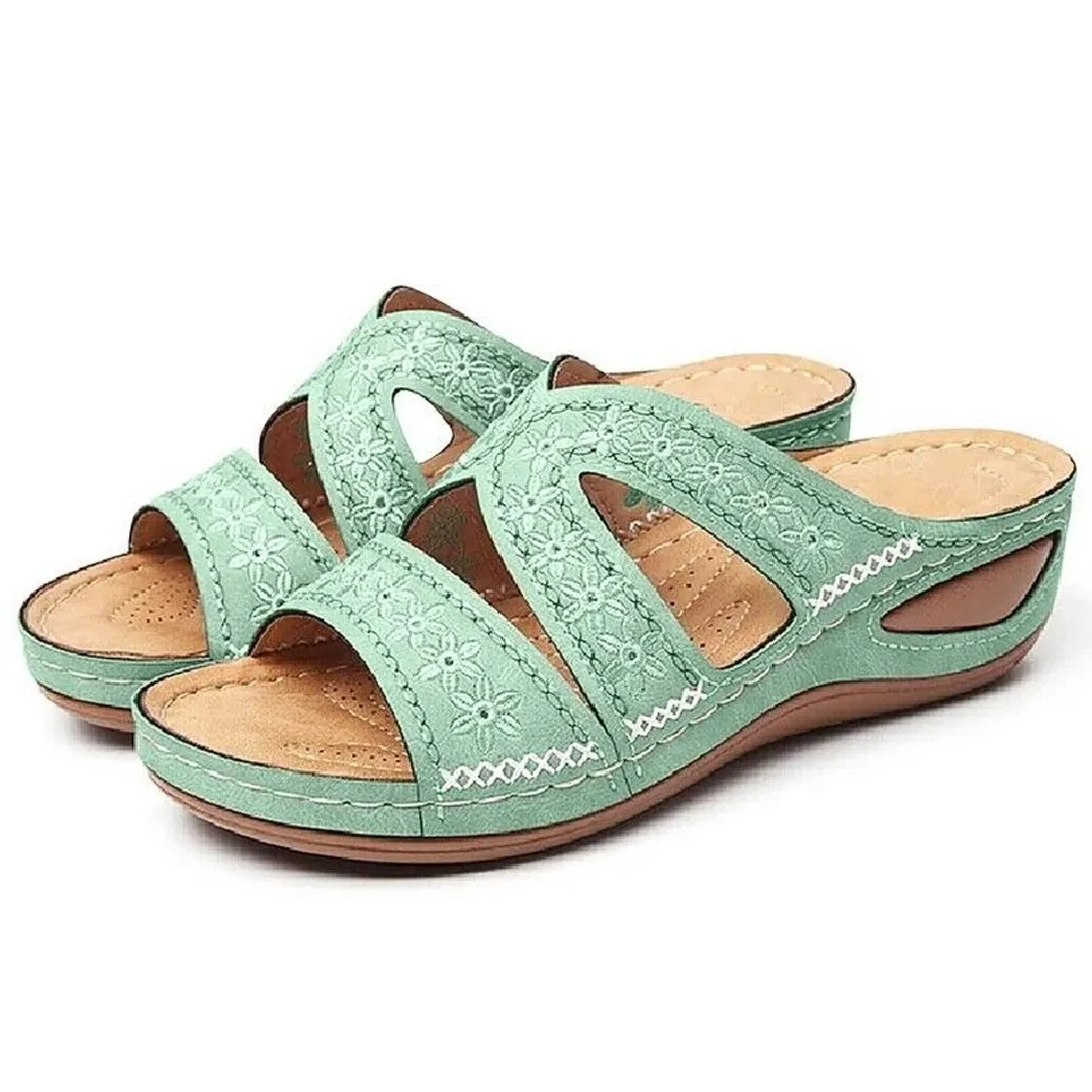 Blisscomfy Arch Support Wide Toe Box Open Toe Sandals