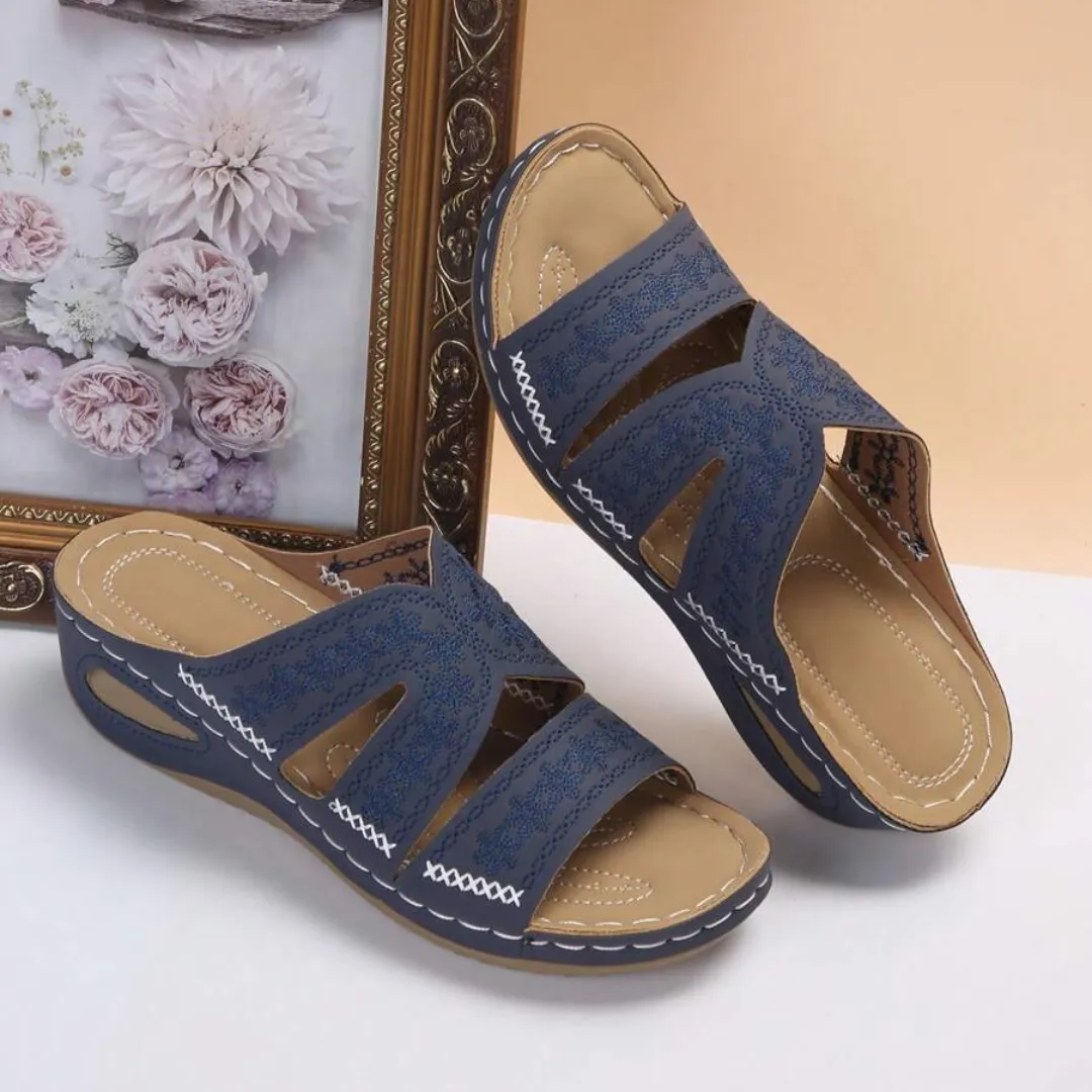 Blisscomfy Arch Support Wide Toe Box Open Toe Sandals