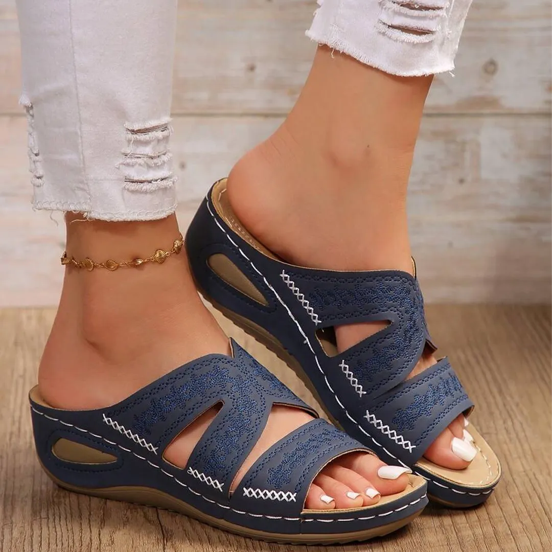 Blisscomfy Arch Support Wide Toe Box Open Toe Sandals