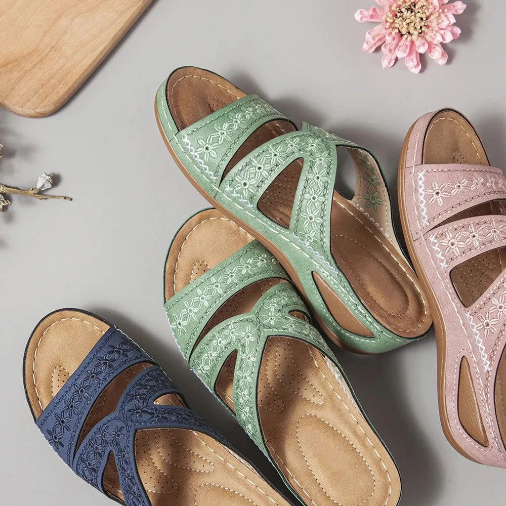 Blisscomfy Arch Support Wide Toe Box Open Toe Sandals