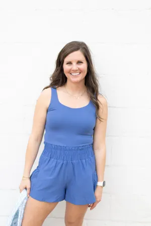 Blue Athleisure Flow Romper