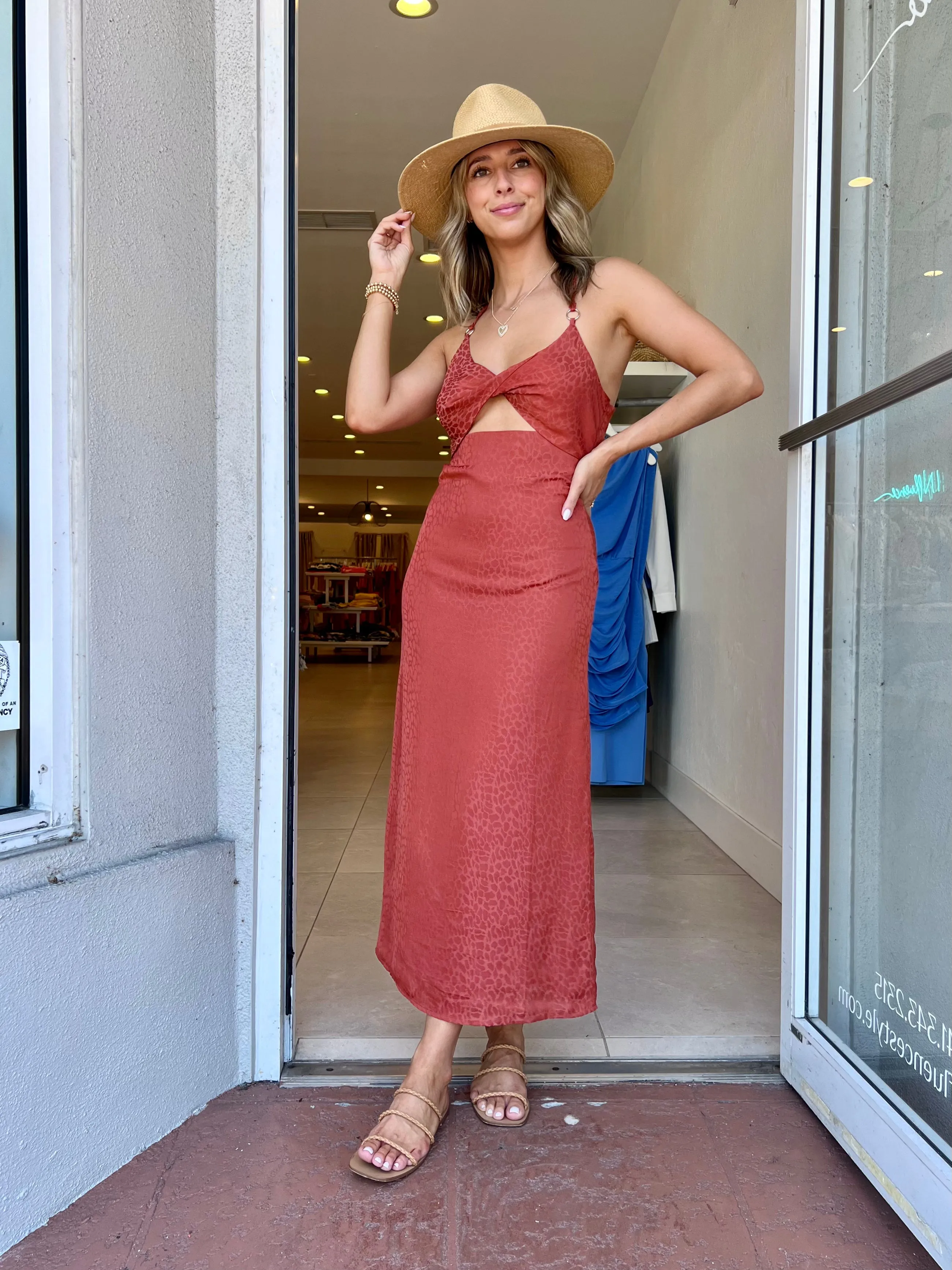 Bria Cut Out Midi Dress