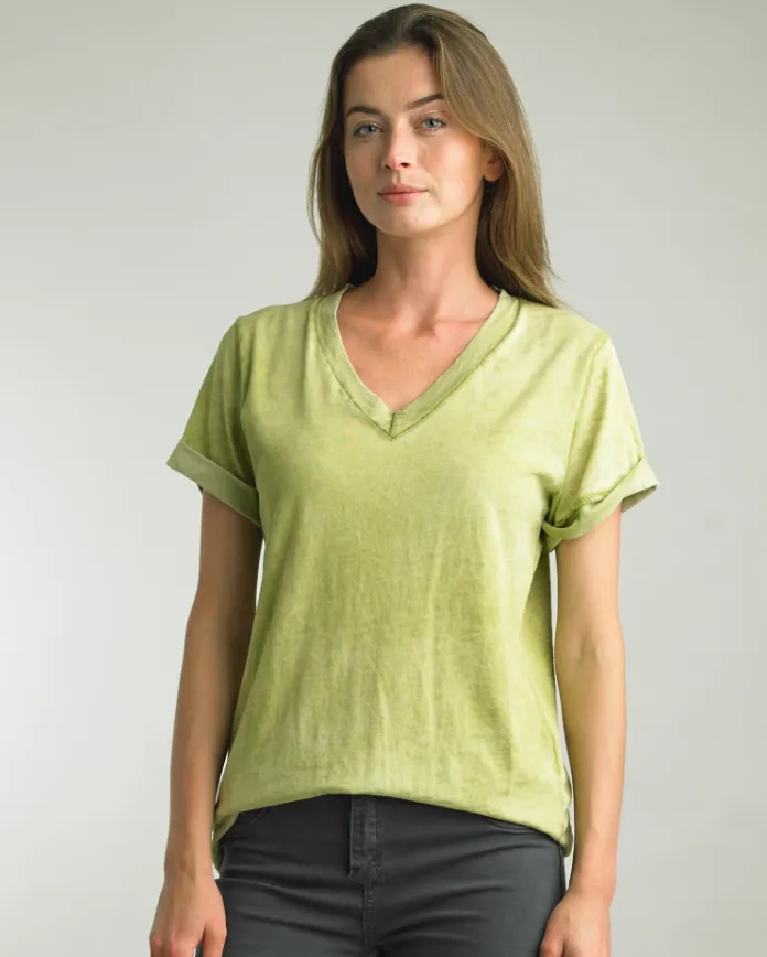 Bright Olive Cotton Tee