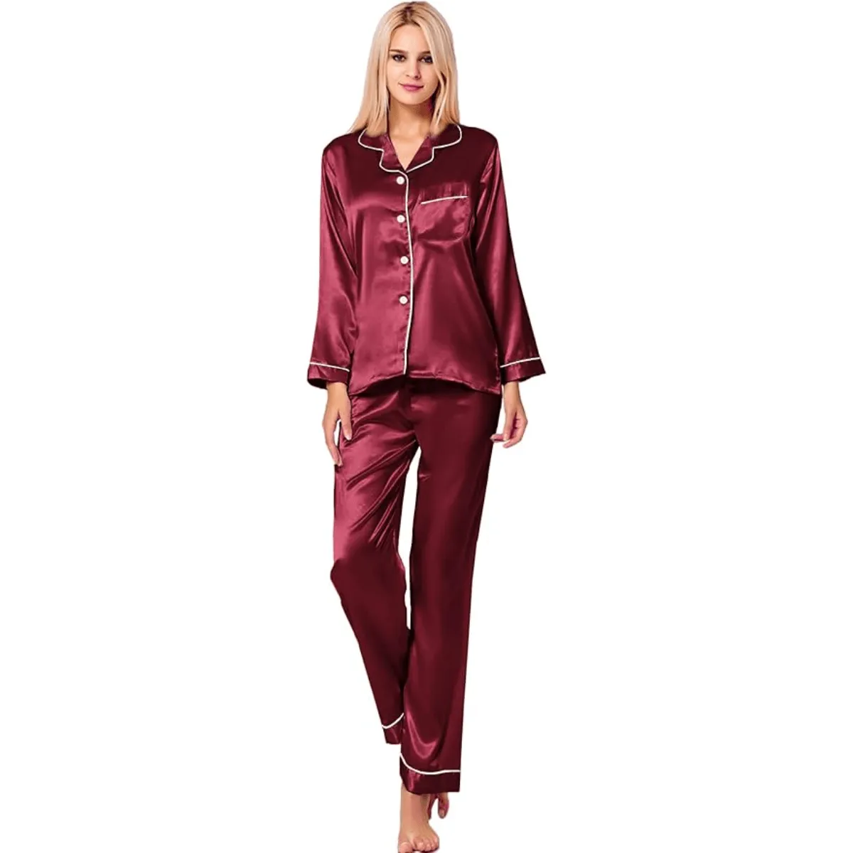Button Down Satin Pajamas  Comfortable and Stylish Sleepwear