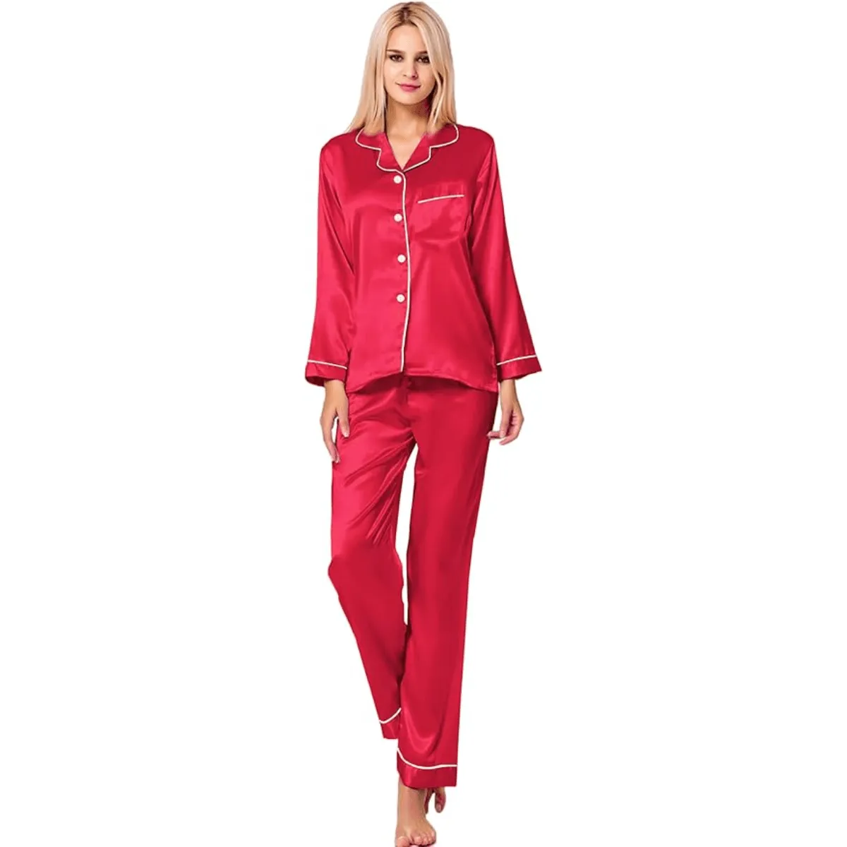 Button Down Satin Pajamas  Comfortable and Stylish Sleepwear