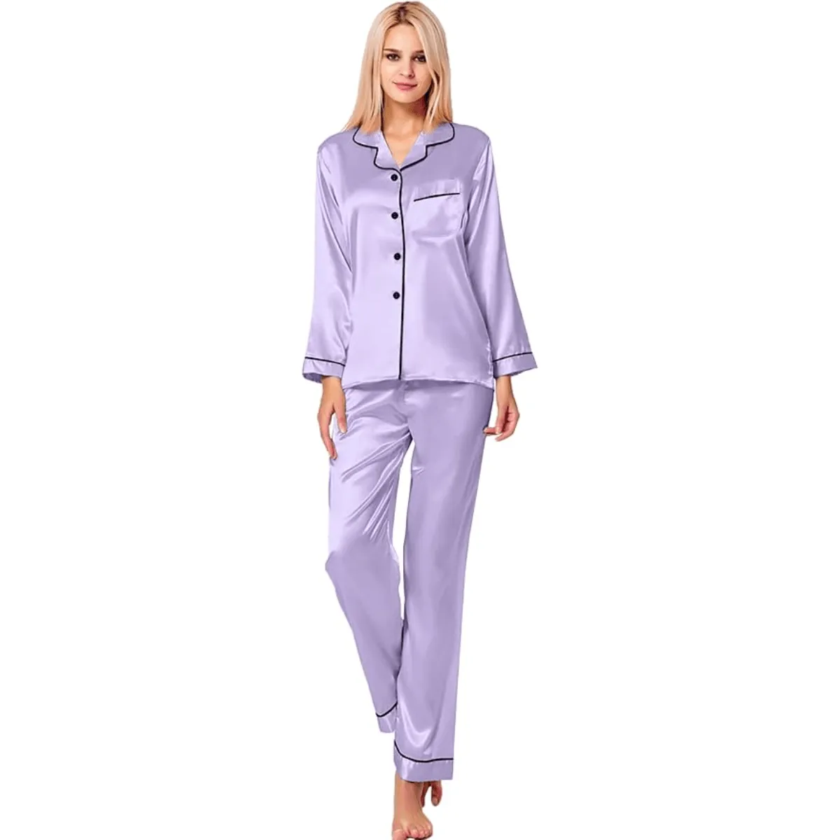 Button Down Satin Pajamas  Comfortable and Stylish Sleepwear