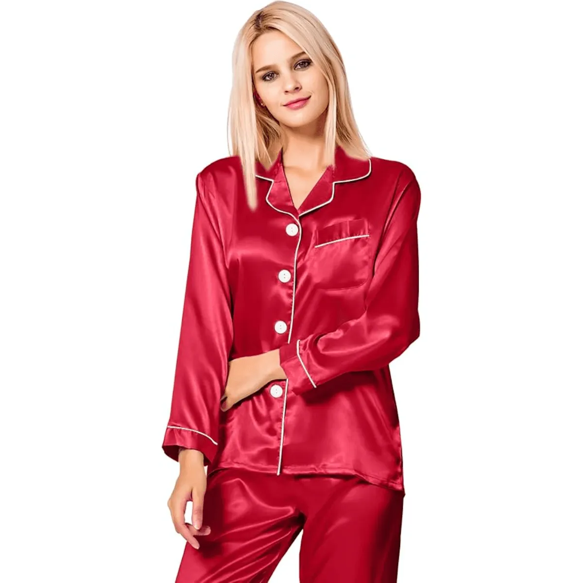 Button Down Satin Pajamas  Comfortable and Stylish Sleepwear