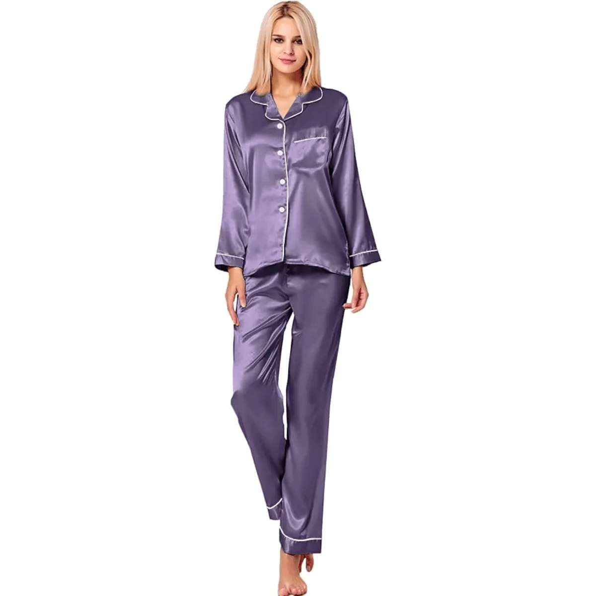 Button Down Satin Pajamas  Comfortable and Stylish Sleepwear