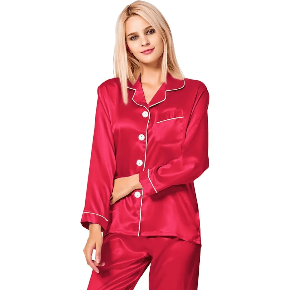 Button Down Satin Pajamas  Comfortable and Stylish Sleepwear