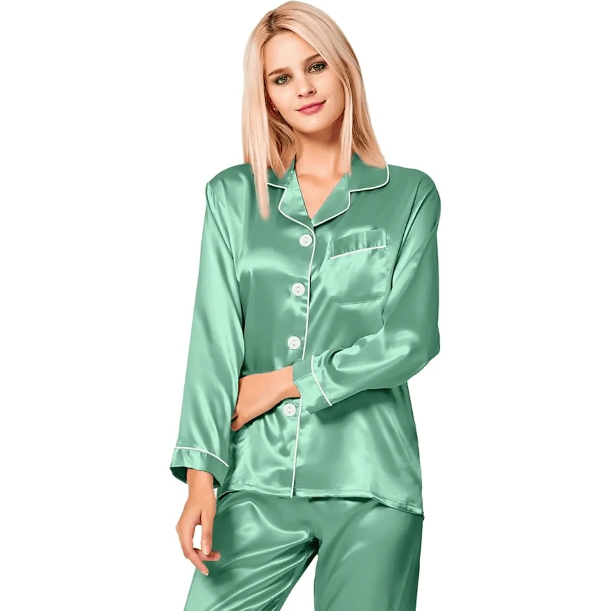 Button Down Satin Pajamas  Comfortable and Stylish Sleepwear