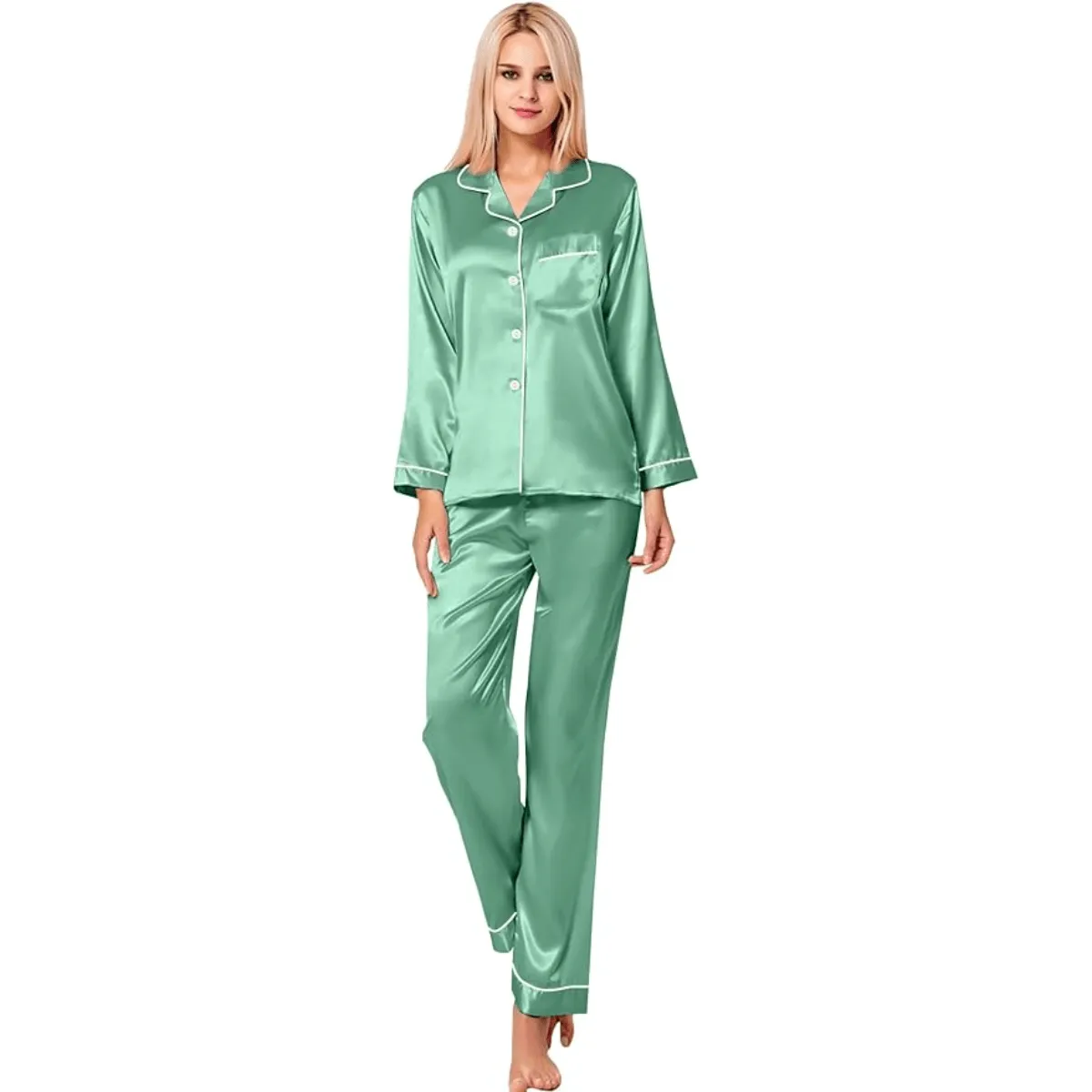 Button Down Satin Pajamas  Comfortable and Stylish Sleepwear