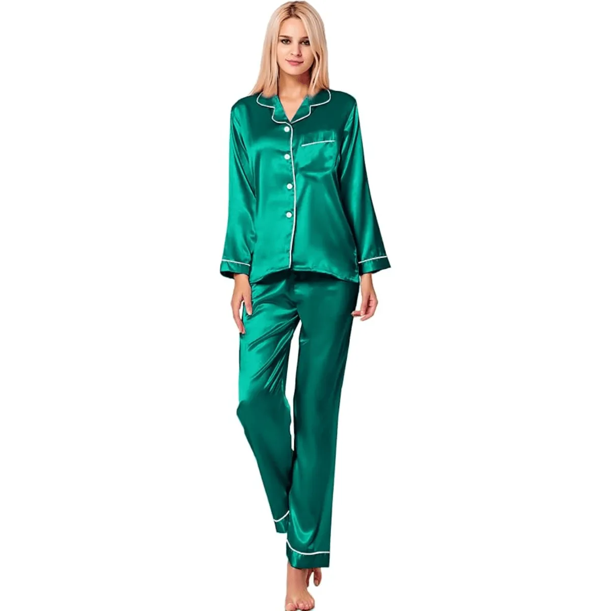 Button Down Satin Pajamas  Comfortable and Stylish Sleepwear