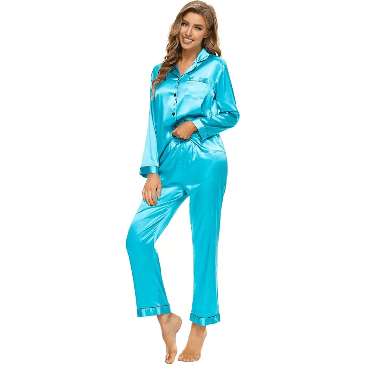 Button Down Satin Pajamas  Comfortable and Stylish Sleepwear