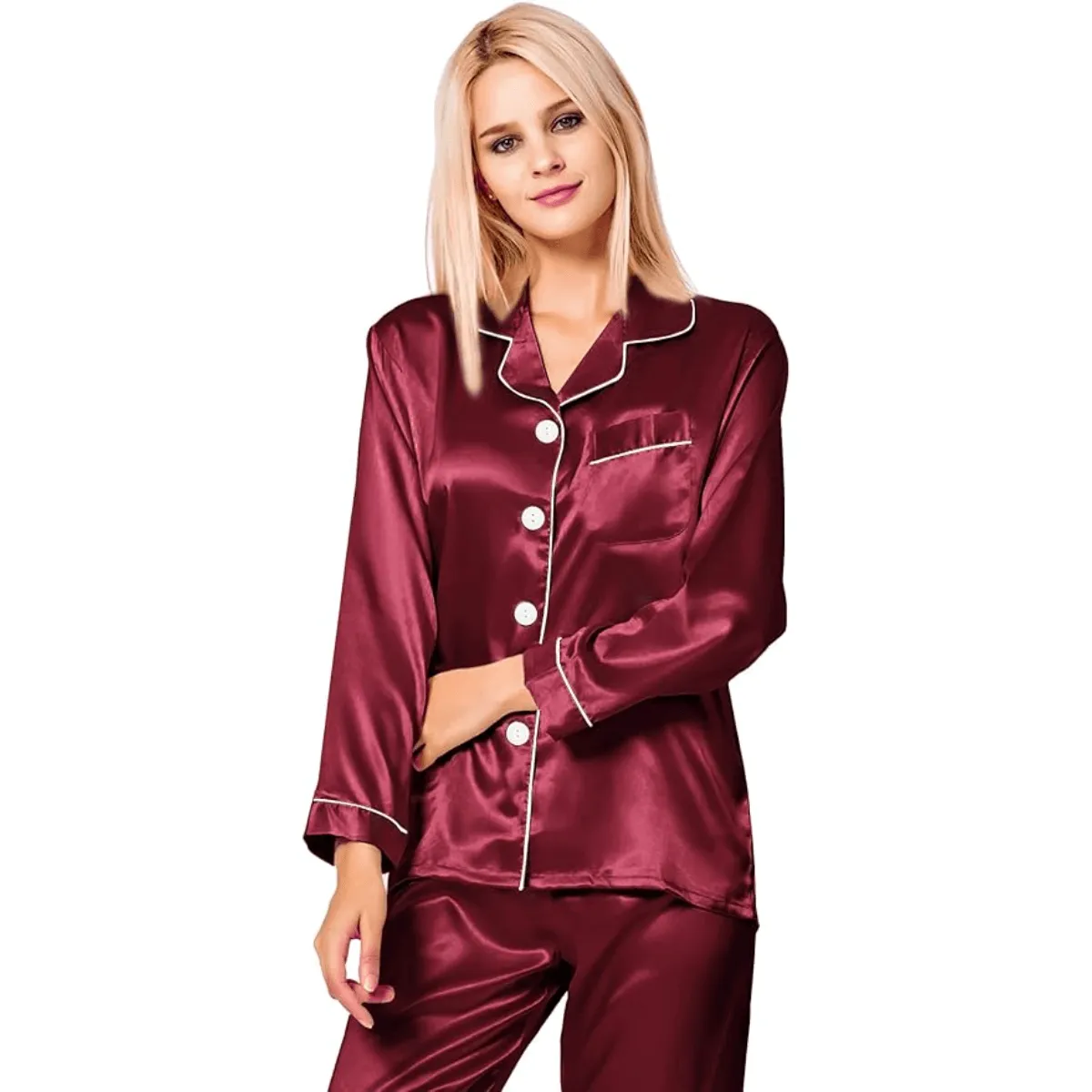 Button Down Satin Pajamas  Comfortable and Stylish Sleepwear