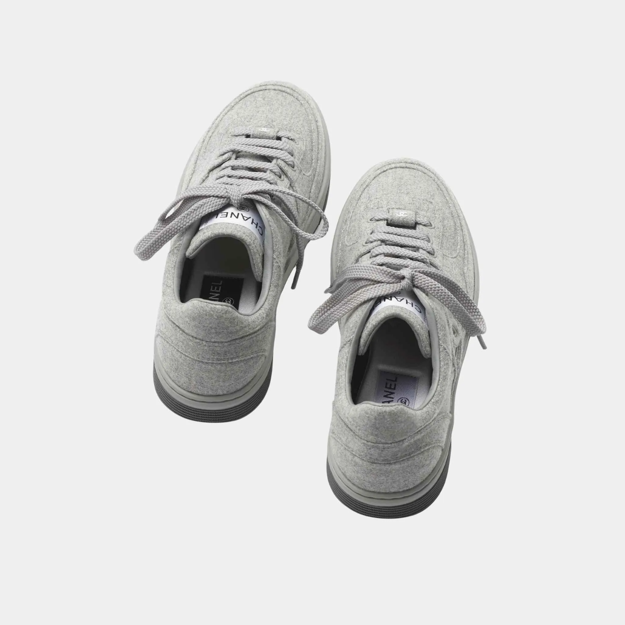 Chanel Trainers Sneakers Wool And Mixed Fibres Light Grey
