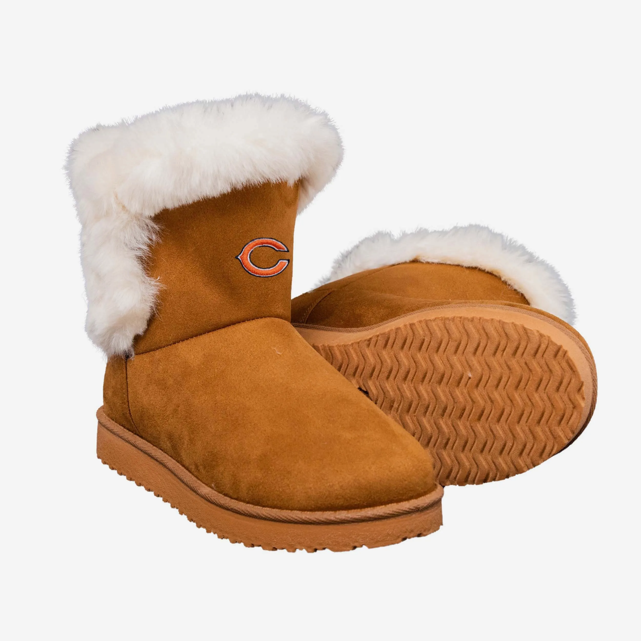 Chicago Bears Womens White Fur Boot