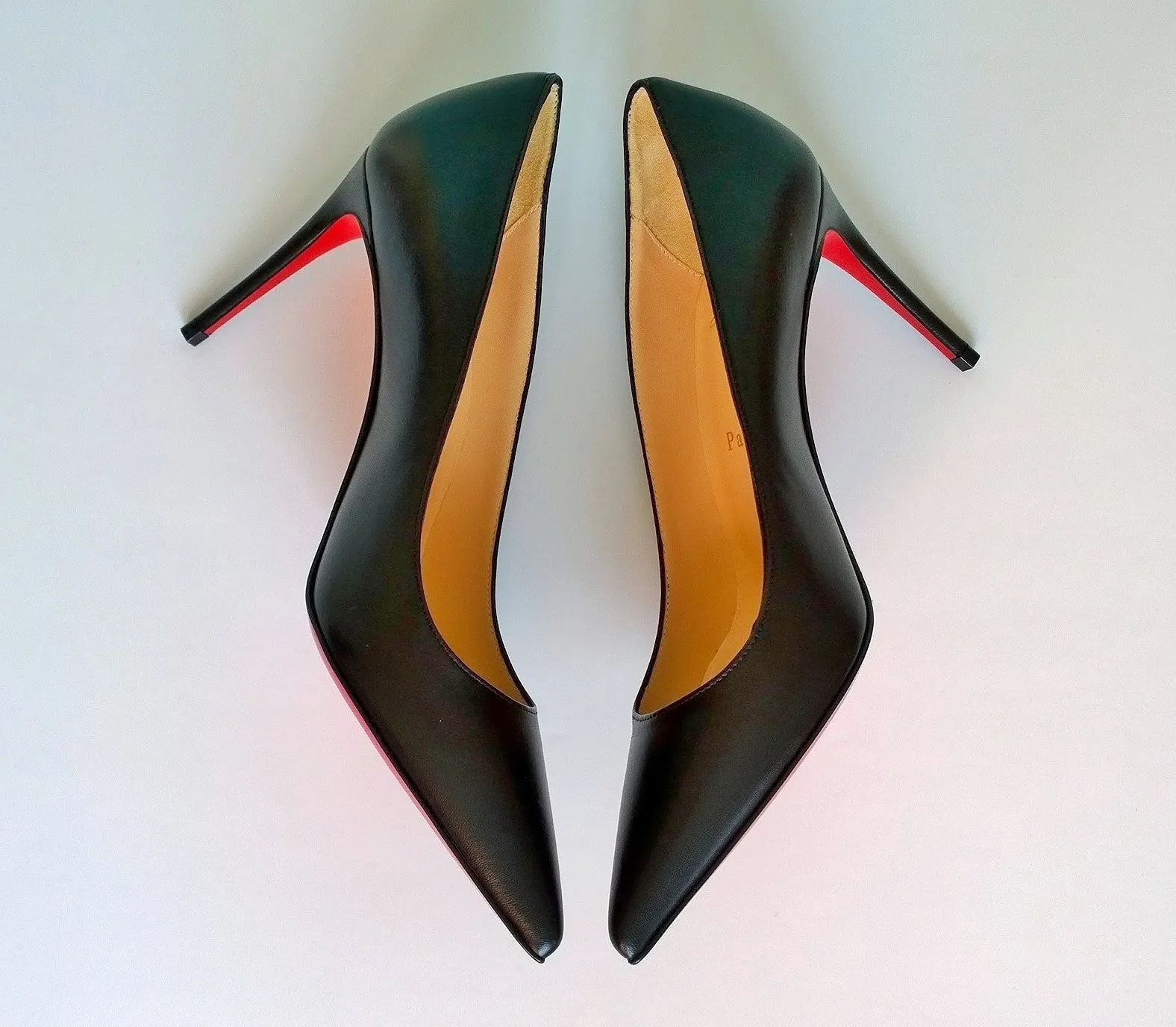 Christian Louboutin Kate 85 Black Leather Heels
