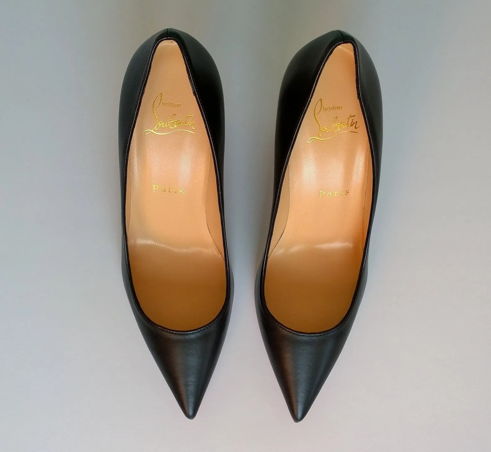 Christian Louboutin Kate 85 Black Leather Heels