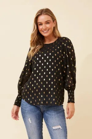 CLASSIC FOIL PRINT BLOUSE