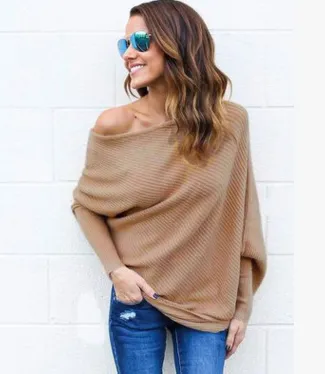 Collar Bat Sleeve Sweater