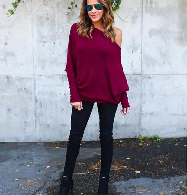 Collar Bat Sleeve Sweater