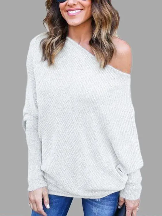 Collar Bat Sleeve Sweater