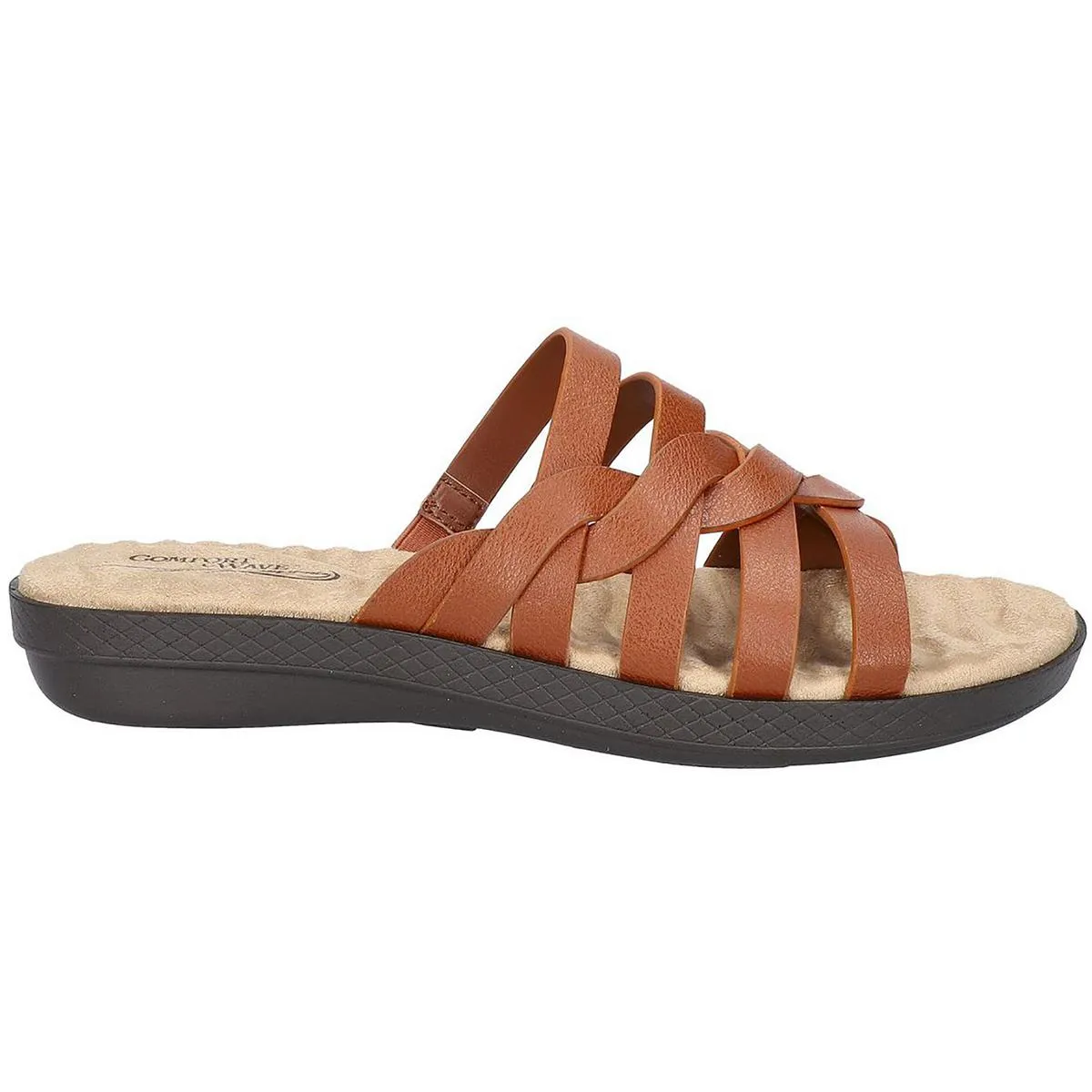 Easy Street Womens Sheri Comfort Insole Open Toe Slide Sandals