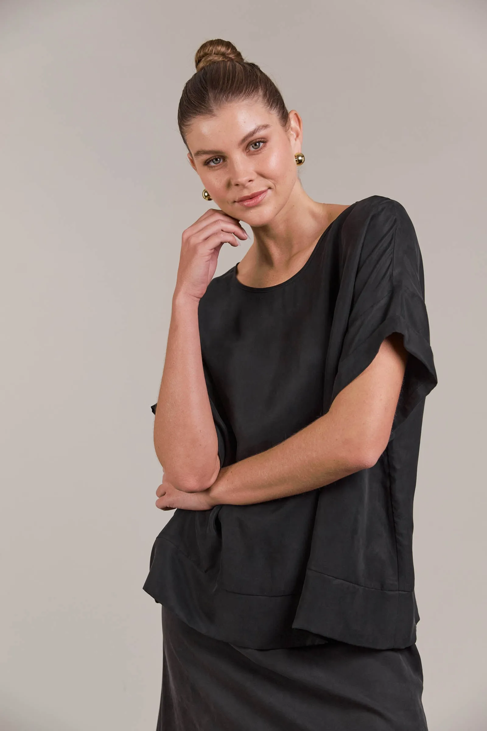 Eden Relaxed Top -  Black PREORDER MID MARCH