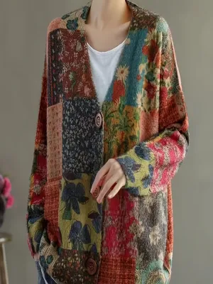 Emma I Elegant Geo-Patterns Cardigan