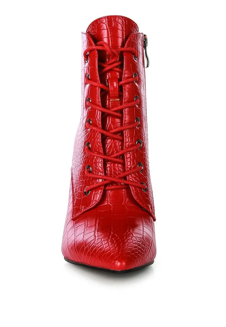 Escala Croc Stiletto Ankle Boots