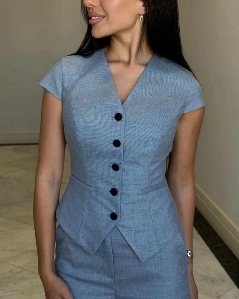 Fashion Canberra I Sofia Linen Blouse and Pants Set
