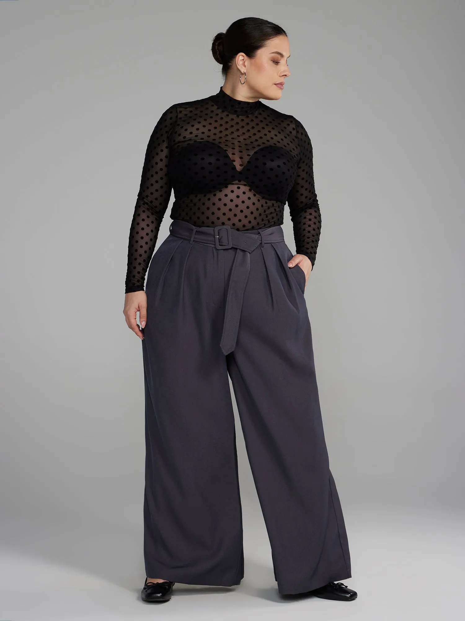 Fashion To Figure - Belted Wide Leg Pants