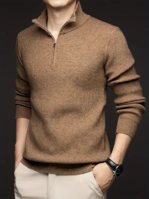 FENVAR | Solid Knitted Turtleneck with Half Zipper