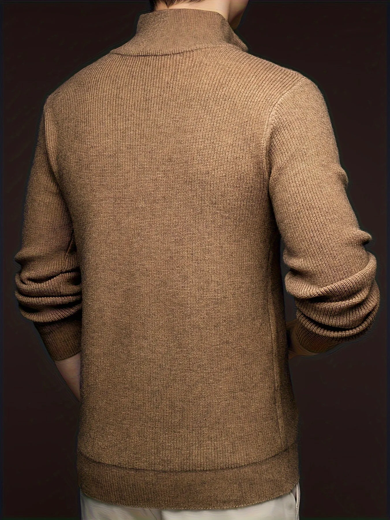 FENVAR | Solid Knitted Turtleneck with Half Zipper