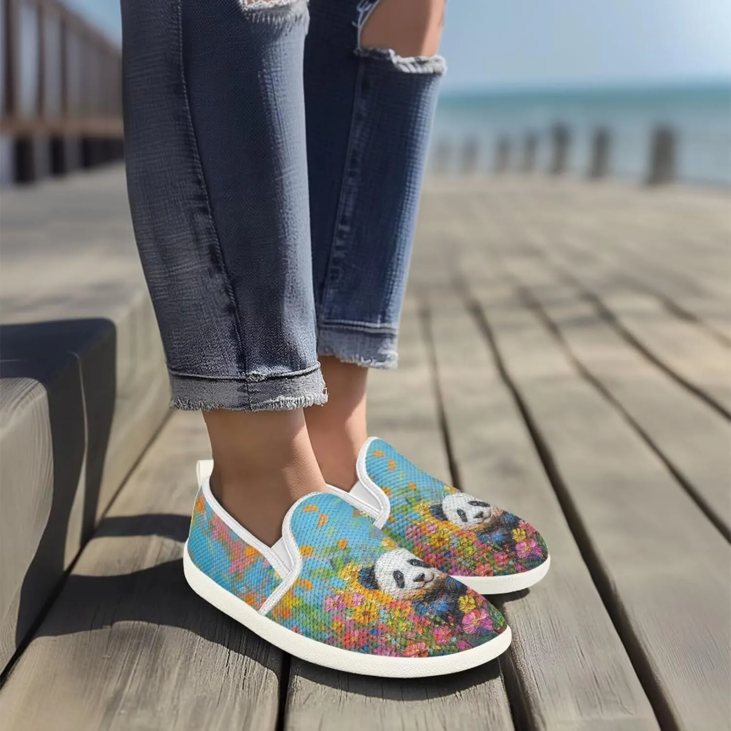 Flag Shoes Casual Walking Shoes Women's Shoes Flats Wide Sneakers Mesh Flats