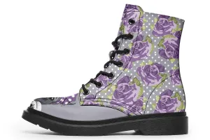 Floral Boston Terrier Purple Boots