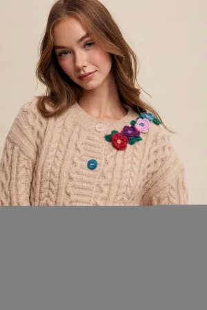 Flower Button-up Cardigan