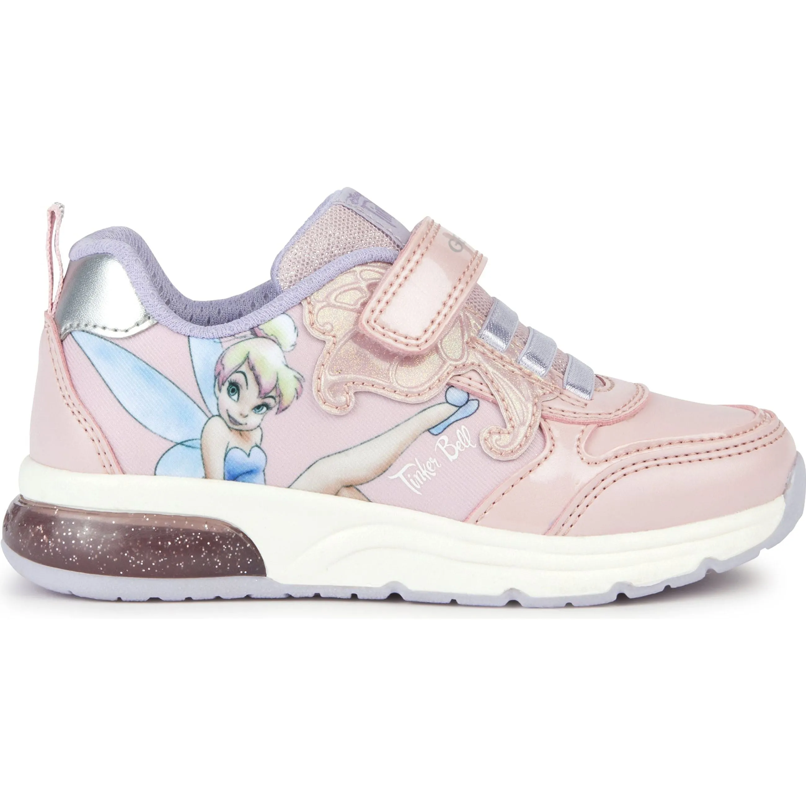 Geox Girls Trainer Spaceclub Tinker Bell Light Up Pink/Lilac
