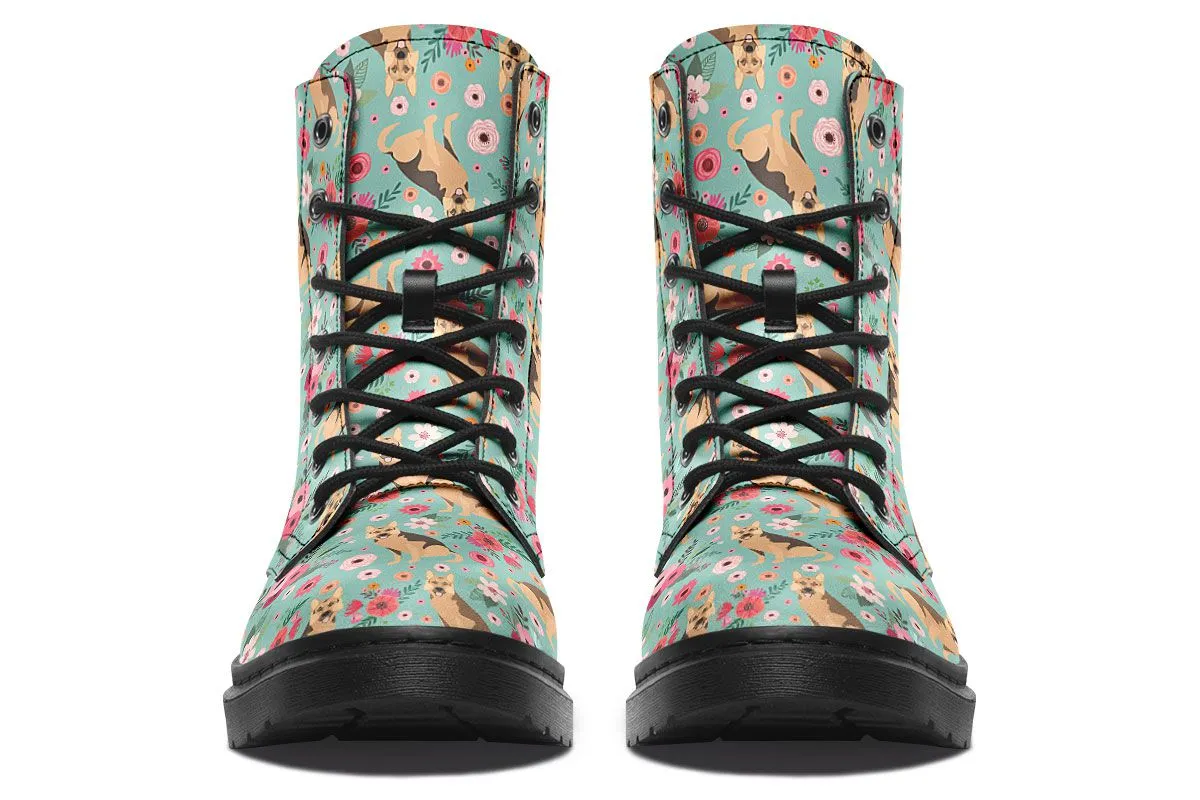 German Shepherd Flower Boots